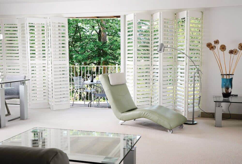 Living Room Tracked Shutters